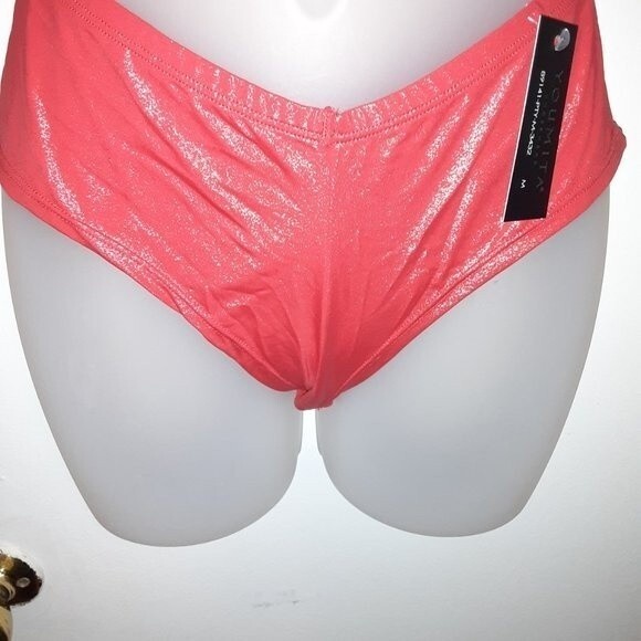 Youmita Red Shimmery 40C Plunge Underwire Bra & XL Hipster NWT - Picture 3 of 7